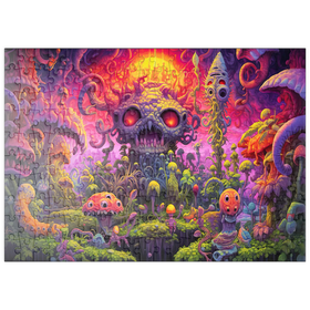 Darstellung des Puzzle-Motivs Surreale Fantasy-Pilzwelt – Puzzleteile: 200