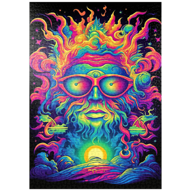 Darstellung des Puzzle Motivs Psychedelischer kosmischer Guru - Puzzleteile: 1000