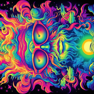 Psychedelic Cosmic Guru 100 Puzzle 3D Modell