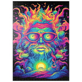 Darstellung des Puzzle Motivs Psychedelischer kosmischer Guru - Puzzleteile: 500