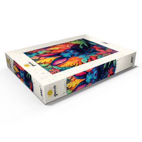 Alternative Darstellung des Puzzle-Motivs Farbenfrohes Kaninchen im psychedelischen Dschungel – Puzzleteile: 1000