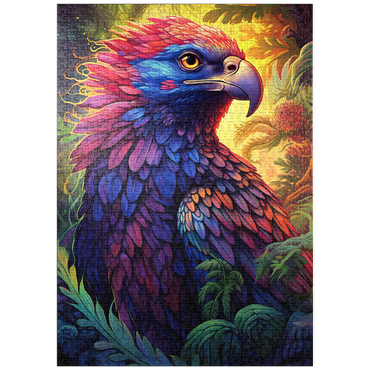 puzzleplate Vibrant Fantasy Eagle with Multicolored Feathers 1000 Puzzle
