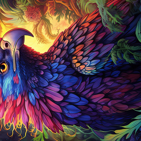 Vibrant Fantasy Eagle with Multicolored Feathers 1000 Puzzle 3D Modell