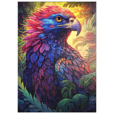 puzzleplate Vibrant Fantasy Eagle with Multicolored Feathers 100 Puzzle