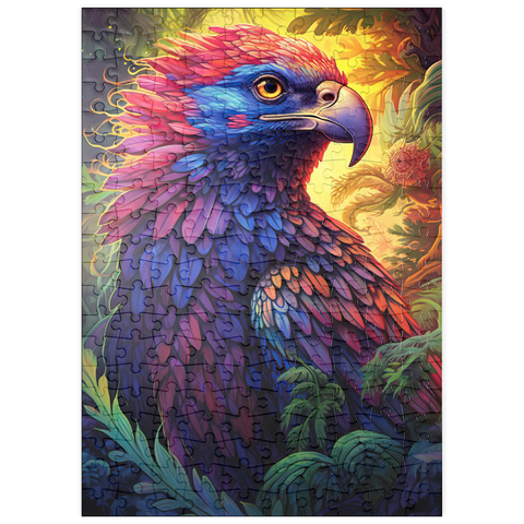 puzzleplate Vibrant Fantasy Eagle with Multicolored Feathers 200 Puzzle