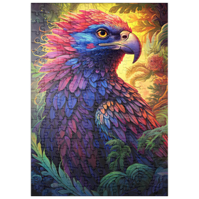 Darstellung des Puzzle Motivs Farbenfroher Fantasy-Adler mit bunten Federn - Puzzleteile: 200