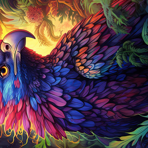 Vibrant Fantasy Eagle with Multicolored Feathers 200 Puzzle 3D Modell