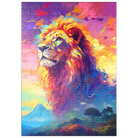 puzzleplate Majestic Lion with Vibrant Sky 200 Puzzle