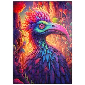 Darstellung des Puzzle Motivs Exotischer Vogel in einer Fantasiewelt - Puzzleteile: 100