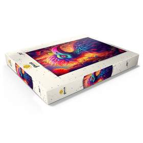 Darstellung des Puzzle Motivs Exotischer Vogel in einer Fantasiewelt - Puzzleteile: 200
