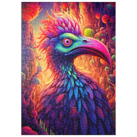 Darstellung des Puzzle-Motivs Exotischer Vogel in einer Fantasiewelt – Puzzleteile: 500