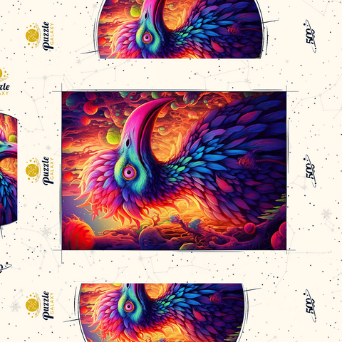 Exotic Bird in a Fantasy World 500 Puzzle Schachtel 3D Modell