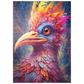 Darstellung des Puzzle Motivs Majestätischer Fantasievogel mit buntem Gefieder - Puzzleteile: 200
