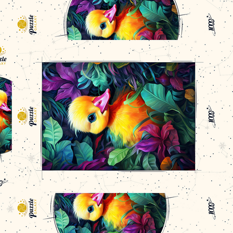 Darstellung des Puzzle Motivs Bezauberndes gelbes Entenküken in leuchtendem Laub Adorable Yellow Duckling in Vibrant Foliage 1000 Puzzle Schachtel 3D Modell