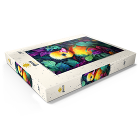 Alternative Darstellung des Puzzle-Motivs Bezauberndes gelbes Entenküken in leuchtendem Laub – Puzzleteile: 200