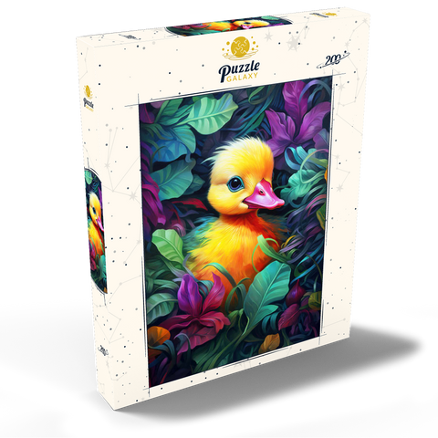 Darstellung des Puzzle Motivs Bezauberndes gelbes Entenküken in leuchtendem Laub Adorable Yellow Duckling in Vibrant Foliage 200 Puzzle Schachtel Ansicht2