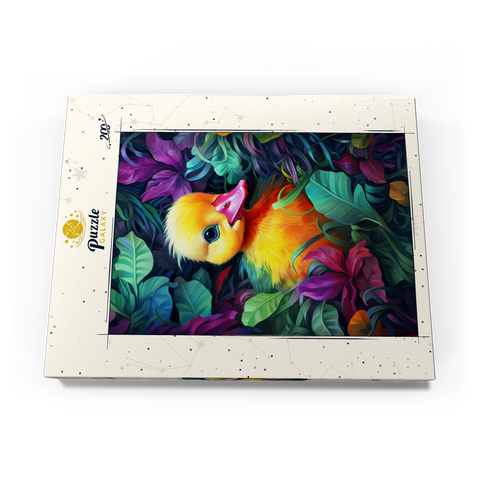 Darstellung des Puzzle Motivs Bezauberndes gelbes Entenküken in leuchtendem Laub Adorable Yellow Duckling in Vibrant Foliage 200 Puzzle Schachtel Ansicht3