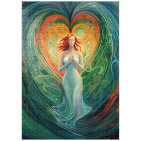 Darstellung des Puzzle Motivs Ätherische Göttin der Liebe und der Natur in der spirituellen Kunst - Puzzleteile: 1000
