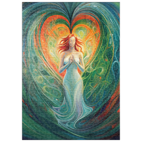 Darstellung des Puzzle-Motivs Ätherische Göttin der Liebe und der Natur in der spirituellen Kunst – Puzzleteile: 500