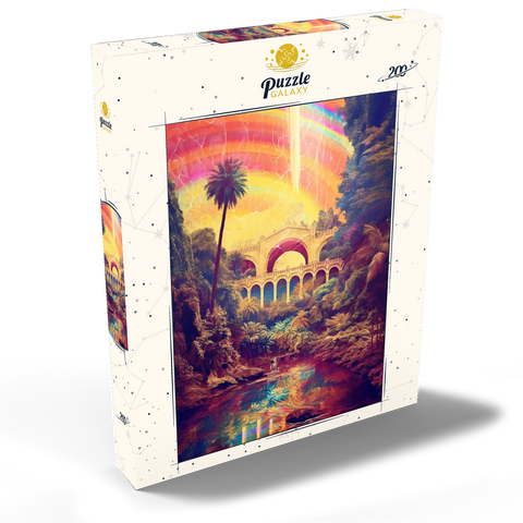 Enchanted Jungle Bridge with Radiant Rainbow Sky 200 Puzzle Schachtel Ansicht2