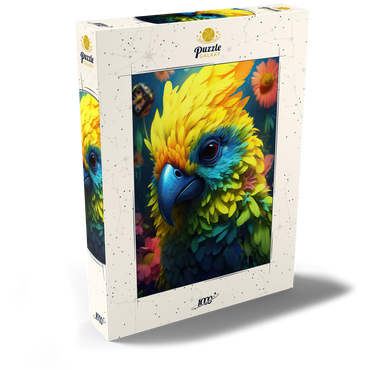 Darstellung des Puzzle Motivs Vibrant Tropical Parrot with Lush Feather Details 1000 Puzzle Schachtel Ansicht2