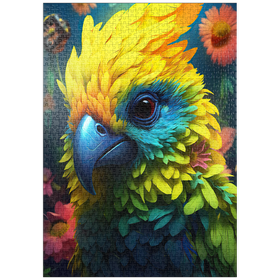 Darstellung des Puzzle-Motivs Farbenfroher tropischer Papagei – Puzzleteile: 1000