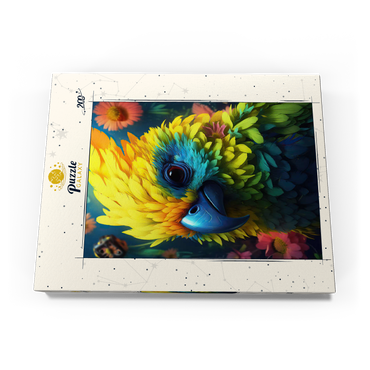 Darstellung des Puzzle Motivs Vibrant Tropical Parrot with Lush Feather Details 200 Puzzle Schachtel Ansicht3