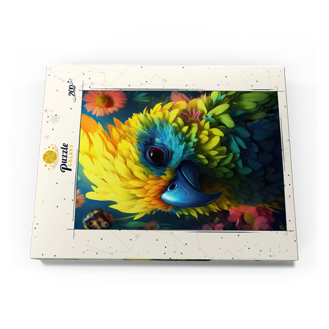 Darstellung des Puzzle Motivs Farbenfroher tropischer Papagei Vibrant Tropical Parrot with Lush Feather Details 200 Puzzle Schachtel Ansicht3