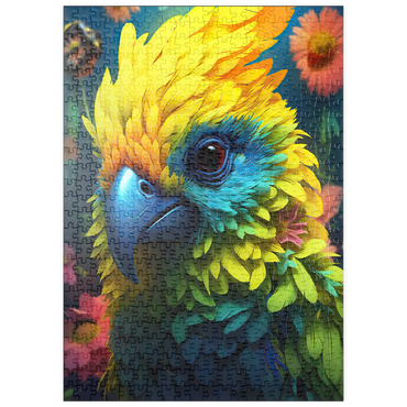 Darstellung des Puzzle Motivs puzzleplate Vibrant Tropical Parrot with Lush Feather Details 500 Puzzle