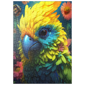 Darstellung des Puzzle Motivs Farbenfroher tropischer Papagei - Puzzleteile: 500