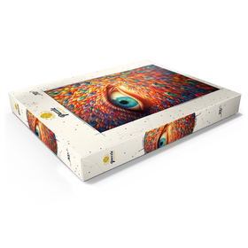 Alternative Darstellung des Puzzle-Motivs Surreales Auge mit lebendigen, federähnlichen Mustern – Puzzleteile: 200