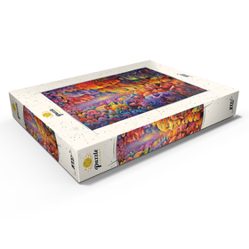 Alternative Darstellung des Puzzle-Motivs Surreale Gesichter in einem lebendigen abstrakten Fluss – Puzzleteile: 1000
