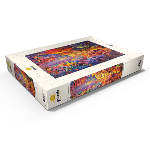 Darstellung des Puzzle Motivs Surreale Gesichter in einem lebendigen abstrakten Fluss Surreal Faces in Vivid Abstract Flow 1000 Puzzle Schachtel Ansicht1