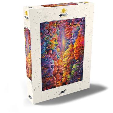 Darstellung des Puzzle Motivs Surreal Faces in Vivid Abstract Flow 1000 Puzzle Schachtel Ansicht2