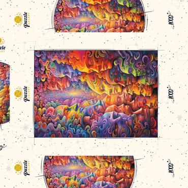 Darstellung des Puzzle Motivs Surreal Faces in Vivid Abstract Flow 1000 Puzzle Schachtel 3D Modell