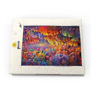 Darstellung des Puzzle Motivs Surreal Faces in Vivid Abstract Flow 100 Puzzle Schachtel Ansicht3