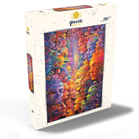 Darstellung des Puzzle Motivs Surreale Gesichter in einem lebendigen abstrakten Fluss Surreal Faces in Vivid Abstract Flow 200 Puzzle Schachtel Ansicht2