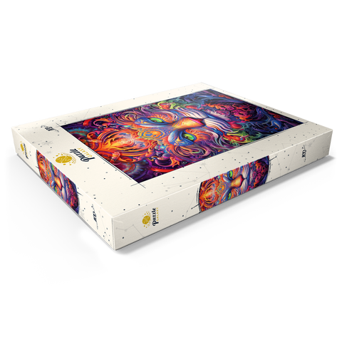 Mystical Psychedelic Cat 100 Puzzle Schachtel Ansicht1