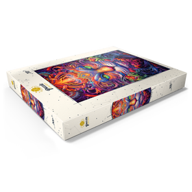 Darstellung des Puzzle Motivs Mystische psychedelische Katze - Puzzleteile: 200