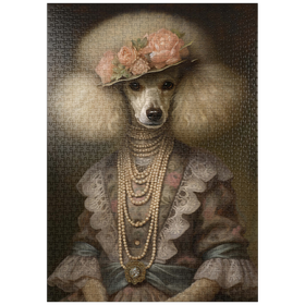 Darstellung des Puzzle Motivs Königliches viktorianisches Porträt eines Pudel - Puzzleteile: 1000