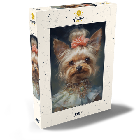Darstellung des Puzzle Motivs Königliches viktorianisches Porträt eines Yorkshire Terrier Elegant Victorian Yorkshire Terrier 1000 Puzzle Schachtel Ansicht2