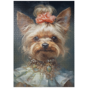 Darstellung des Puzzle-Motivs Königliches viktorianisches Porträt eines Yorkshire Terrier – Puzzleteile: 1000