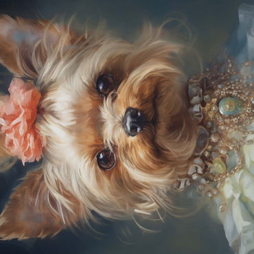 Darstellung des Puzzle Motivs Elegant Victorian Yorkshire Terrier 1000 Puzzle 3D Modell
