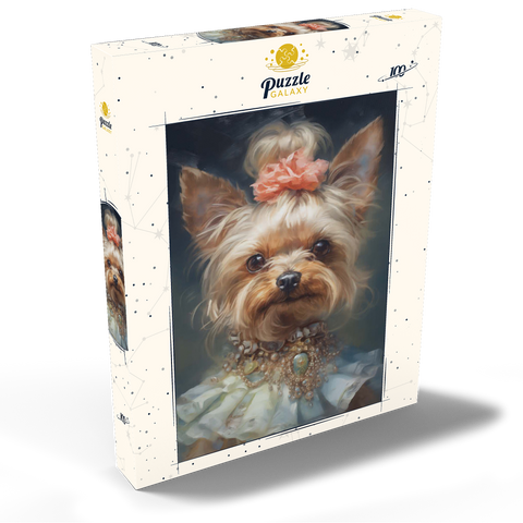 Darstellung des Puzzle Motivs Königliches viktorianisches Porträt eines Yorkshire Terrier Elegant Victorian Yorkshire Terrier 100 Puzzle Schachtel Ansicht2