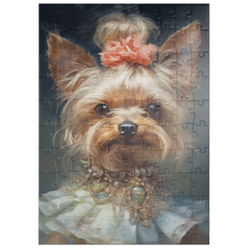 Darstellung des Puzzle Motivs Königliches viktorianisches Porträt eines Yorkshire Terrier - Puzzleteile: 100