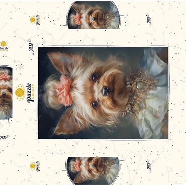 Darstellung des Puzzle Motivs Elegant Victorian Yorkshire Terrier 200 Puzzle Schachtel 3D Modell