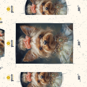 Darstellung des Puzzle Motivs Elegant Victorian Yorkshire Terrier 500 Puzzle Schachtel 3D Modell