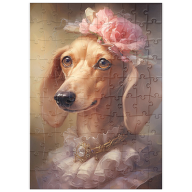 Darstellung des Puzzle Motivs Königliches viktorianisches Porträt eines Dackel - Puzzleteile: 100