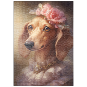 Darstellung des Puzzle Motivs Königliches viktorianisches Porträt eines Dackel - Puzzleteile: 500