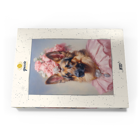 Darstellung des Puzzle Motivs Königliches viktorianisches Porträt eines Deutschen Schäferhunds Regal Victorian German Shepherd Portrait 1000 Puzzle Schachtel Ansicht3